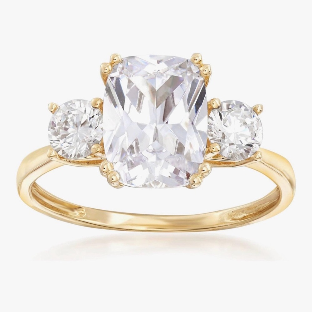 Ross-Simons 3.50 ct. t.w. CZ 3-Stone Ring in 14kt Yellow Gold